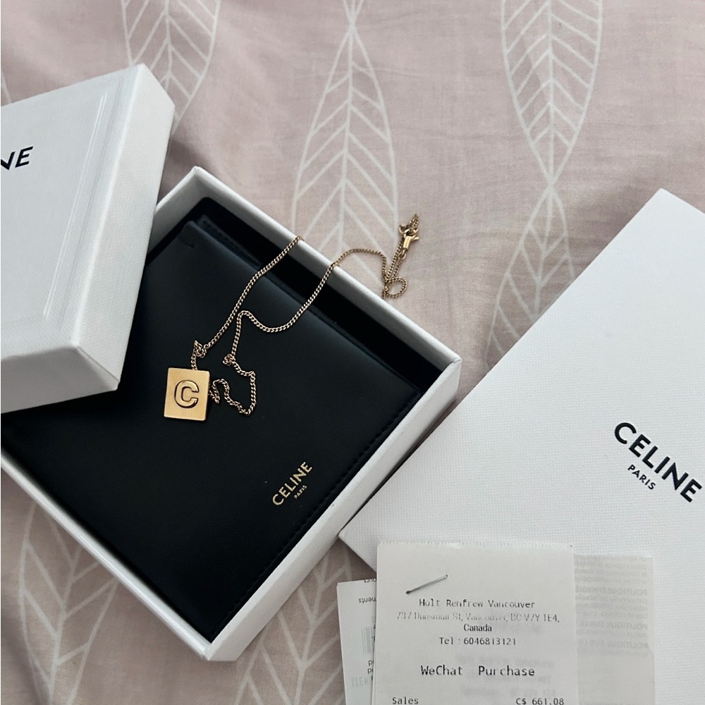 Celine Gold Letter C necklace
